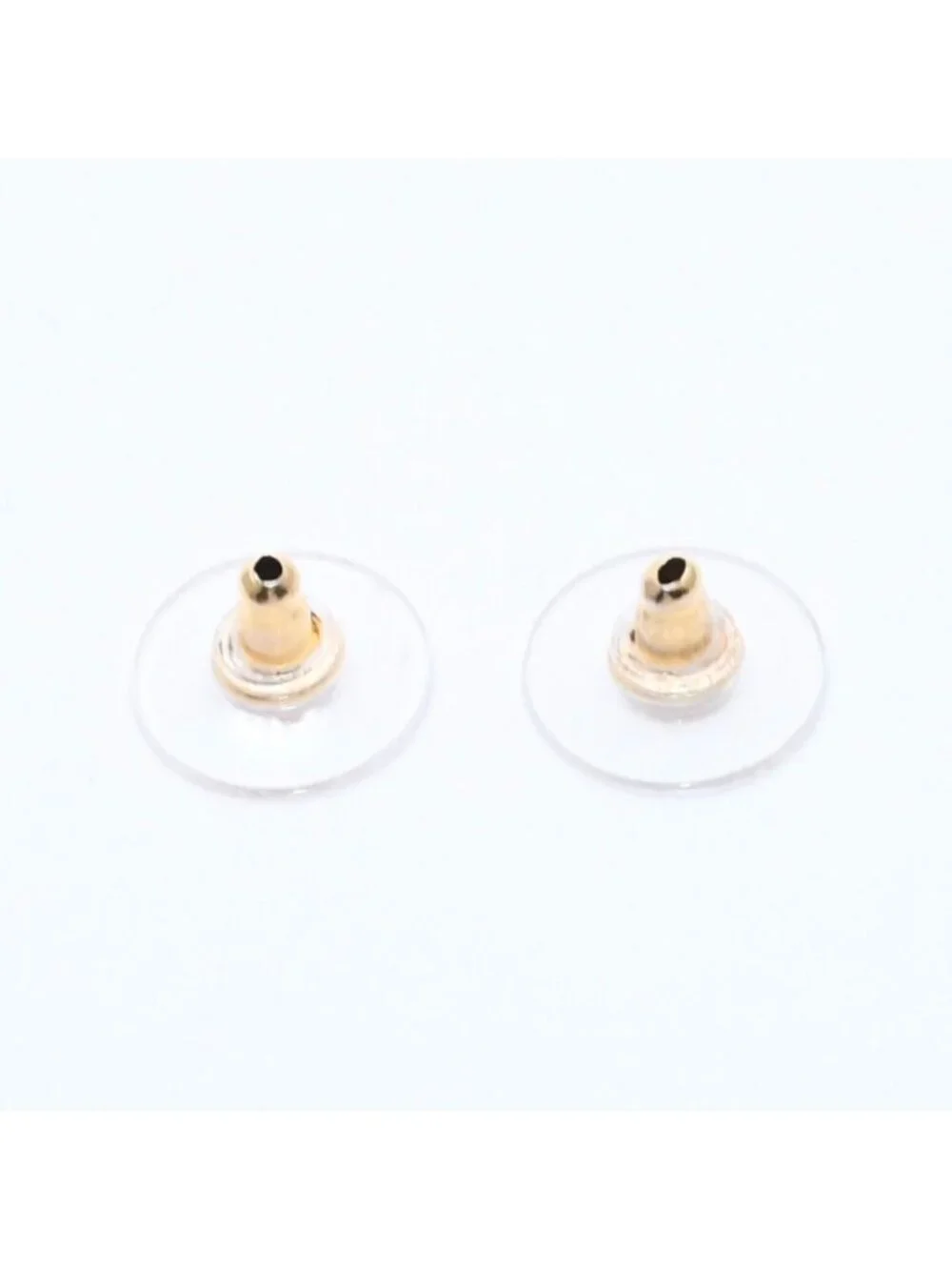 Chanel CC Logo Shape Stud Earrings Rib Texture 00 Gold Metal